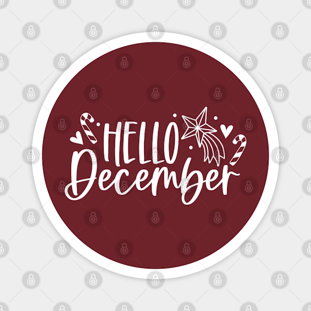 Hello December - Winter Vibes Magnet by Bowtique Knick & Knacks